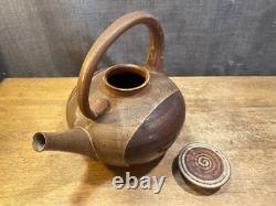 Vintage Art Pottery Teapot Signed Studio Mark Lidded Clay Water Coffee Stoneware