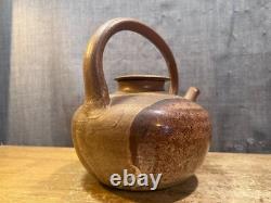 Vintage Art Pottery Teapot Signed Studio Mark Lidded Clay Water Coffee Stoneware