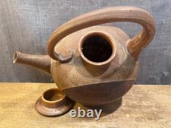Vintage Art Pottery Teapot Signed Studio Mark Lidded Clay Water Coffee Stoneware