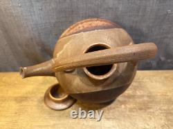 Vintage Art Pottery Teapot Signed Studio Mark Lidded Clay Water Coffee Stoneware