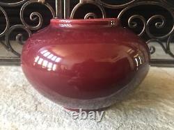 Vintage Art Pottery Vase Signed PH Genter Oxblood Glaze Red Rare 1930s Broadmoor