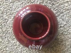 Vintage Art Pottery Vase Signed PH Genter Oxblood Glaze Red Rare 1930s Broadmoor