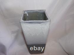 Vintage Art Studio Pottery Gray Ombre Rectangular Vase Signed BEVERLY'8911.75