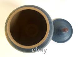 Vintage Artist Signed DeVries Studio Pottery Lidded Vessel Drip Glaze