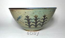 Vintage Artist Signed Studio Art Pottery Stoneware Bowl