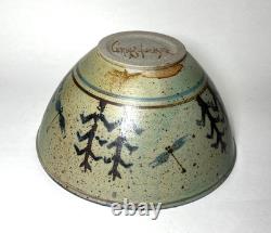 Vintage Artist Signed Studio Art Pottery Stoneware Bowl
