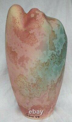 Vintage Artist Signed Tony Evans Raku Studio Art Pottery Vase