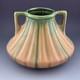 Vintage Arts & Crafts Thulin Belgium Studio Art Pottery Vase Green And Brown