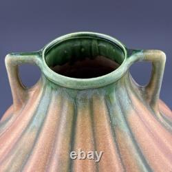 Vintage Arts & Crafts Thulin Belgium Studio Art Pottery Vase Green And Brown