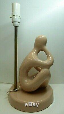 Vintage Australian Pottery Ellis Studio Figural Statue Lamp Thinker