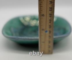 Vintage Avraham Gofer Studio Art Pottery Rooster Plate, blue & green, home decor