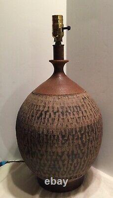 Vintage BRENT BENNETT Studio Pottery Ceramic Lamp MCM Mid Century