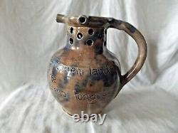 Vintage Baron Barnstable Brown Glazed Puzzle Jug signed on the base