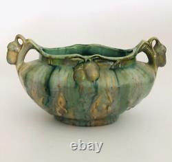 Vintage Belgium Thulin Studio Art Crafts Pottery Vase Acorn Drip Glaze 9088