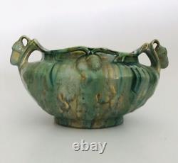 Vintage Belgium Thulin Studio Art Crafts Pottery Vase Acorn Drip Glaze 9088