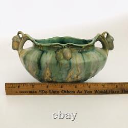 Vintage Belgium Thulin Studio Art Crafts Pottery Vase Acorn Drip Glaze 9088