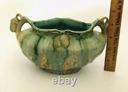 Vintage Belgium Thulin Studio Art Crafts Pottery Vase Acorn Drip Glaze 9088