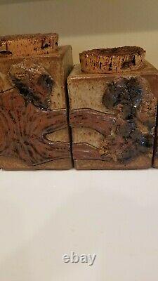 Vintage Bennett Welsh Signed Studio Art Pottery Canister Set