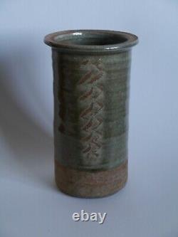 Vintage Bernard Leach pottery vase stoneware glazed and makers mark perfect