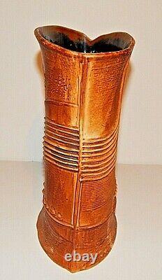 Vintage Bertil Vallien for Rorstrand Sweden Terra Brown Large 9 Ceramic Vase