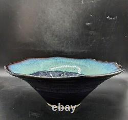 Vintage Bill Campbell Studio Art Pottery 11.5 Octagonal Centerpiece Bowl Signed
