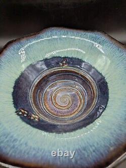 Vintage Bill Campbell Studio Art Pottery 11.5 Octagonal Centerpiece Bowl Signed