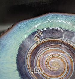 Vintage Bill Campbell Studio Art Pottery 11.5 Octagonal Centerpiece Bowl Signed