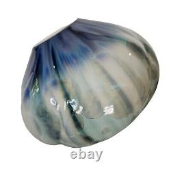 Vintage Bill Campbell Studio Art Pottery Crystalline Glaze Blue & Green Vase 8.7