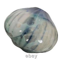 Vintage Bill Campbell Studio Art Pottery Crystalline Glaze Blue & Green Vase 8.7