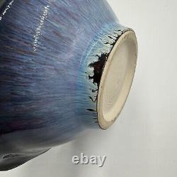 Vintage Bill Campbell Studio Art Pottery Handled Bowl Drip Glazed Signed