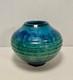 Vintage Bill Campbell Studio Pottery Crystalline & Drip Glaze Blue Vase Signed