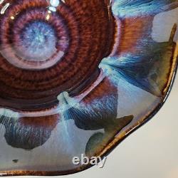 Vintage Bill Campbell Studio Pottery Handmade Drip Glaze Ceramic Bowls Set of 2