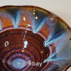 Vintage Bill Campbell Studio Pottery Handmade Drip Glaze Ceramic Bowls Set of 2