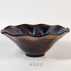 Vintage Bill Campbell Studio Pottery Handmade Drip Glaze Ceramic Bowls Set of 2