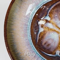 Vintage Bill Campbell Studio Pottery Handmade Drip Glaze Ceramic Bowls Set of 2