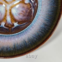 Vintage Bill Campbell Studio Pottery Handmade Drip Glaze Ceramic Bowls Set of 2