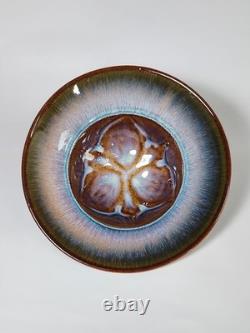 Vintage Bill Campbell Studio Pottery Handmade Drip Glaze Ceramic Bowls Set of 2