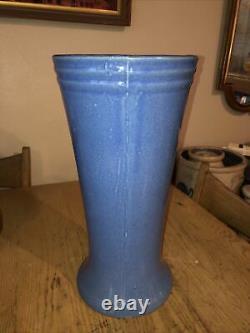 Vintage Blue American Studio Art Pottery Floor Vase Oil Jar Umbrella