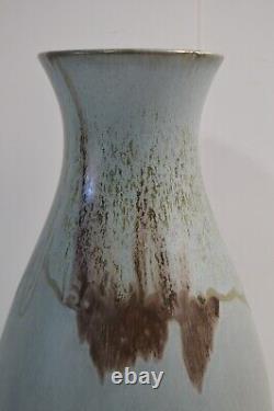 Vintage Blue Mountain Studio Pottery Vase Hand Painted Glazed LARGE 14 MCM Deco