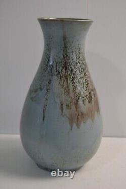 Vintage Blue Mountain Studio Pottery Vase Hand Painted Glazed LARGE 14 MCM Deco