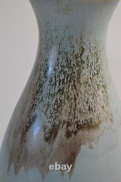 Vintage Blue Mountain Studio Pottery Vase Hand Painted Glazed LARGE 14 MCM Deco