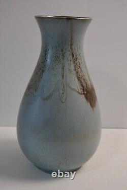 Vintage Blue Mountain Studio Pottery Vase Hand Painted Glazed LARGE 14 MCM Deco