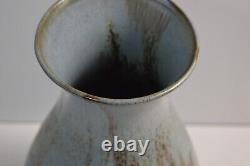 Vintage Blue Mountain Studio Pottery Vase Hand Painted Glazed LARGE 14 MCM Deco