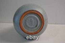 Vintage Blue Mountain Studio Pottery Vase Hand Painted Glazed LARGE 14 MCM Deco