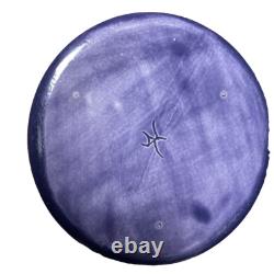 Vintage Blue Red Abstract Flower Drip Glaze MYSTERY MARK 7 High Pottery Ceramic