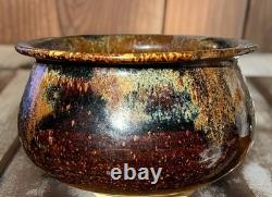Vintage Boho Studio Pottery Stoneware Bowl 3x5.5