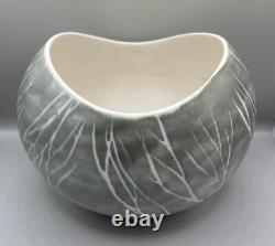 Vintage Brenda Andersen Design Studio Pottery Bowl Blue Gray Birch Trees Maine