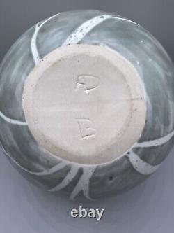 Vintage Brenda Andersen Design Studio Pottery Bowl Blue Gray Birch Trees Maine