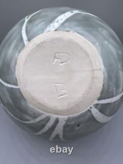 Vintage Brenda Andersen Design Studio Pottery Bowl Blue Gray Birch Trees Maine