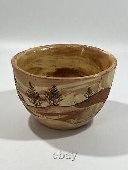 Vintage Brigitte Haag Studio Art Pottery Southwestern Bowl Handmade 3.5 Tall